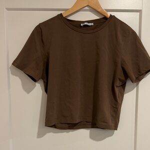 Zara Chocolate Brown Crop Top